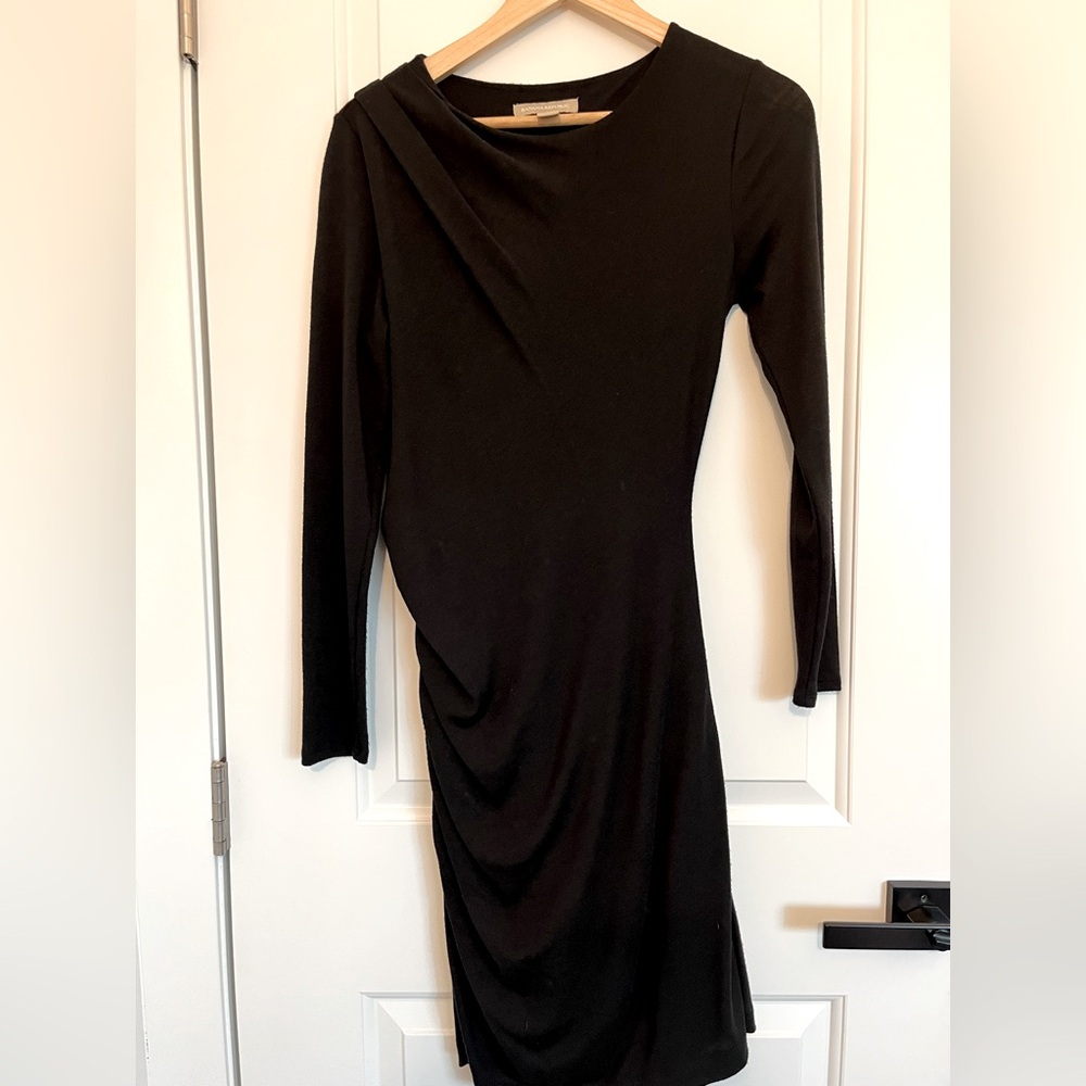 Banana Republic rouched stretchy black dress, size S